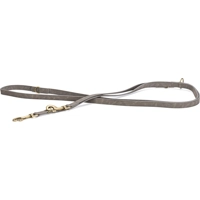 Beeztees Balacron Ax kunstleer hondenriem - verstelbaar - grijs - 300 × 2 cm