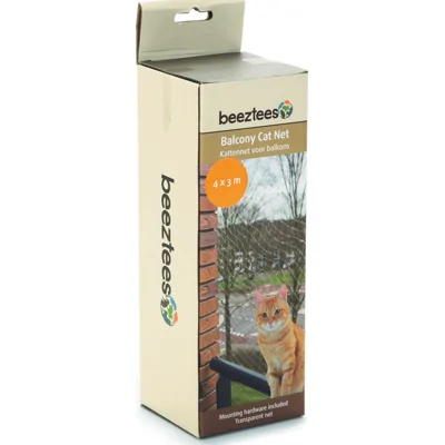 Beeztees Kattennet voor Balkon Transparant 4x3m