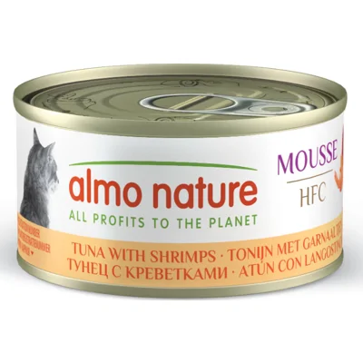 Almo Nature HFC Mousse tonijn met garnalen natvoer kat (70 g) 24 x 70 g