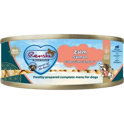 Renske Graanvrij vers bereid zalm hypoallergeen natvoer hond (blik) 1 tray (24 x 95 g)