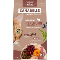 Sanabelle Indoor met parelhoen en cranberries kattenvoer 2 x 8 kg