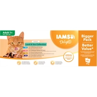 2x IAMS Delights Land - Sea Adult Kattenvoer Nat in Gelei 48 x 85 gr