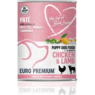 6x Euro-Premium Paté Puppy Hondenvoer Nat Chicken&Lamb 400 gr