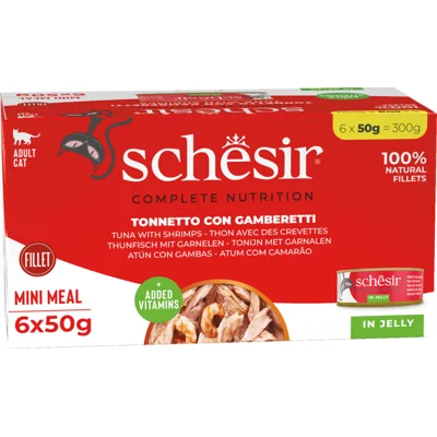 Schesir Kattenvoer Tonijn - Garnaal 6 x 50 gr