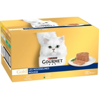 Gourmet Gold Kattenvoer Blik Mousse Multipack Kip&Tonijn&Kalkoen&Konijn 48 x 85 gr