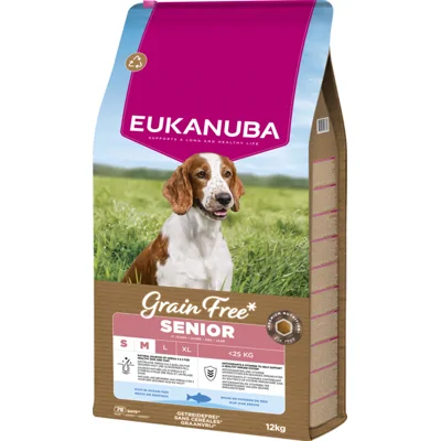 Eukanuba Hondenvoer Droog Grain Free Small/Medium Oceaanvis Senior 12 kg