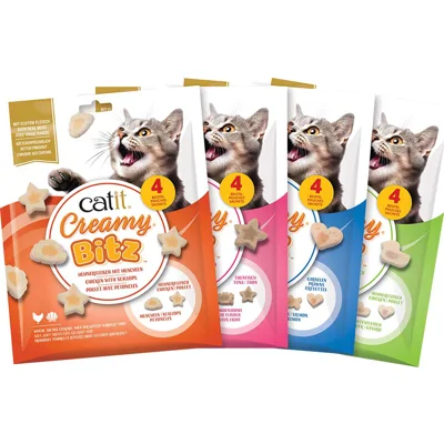 Catit Creamy Bitz - Tonijn & Krab-smaak - 4 x 12 g