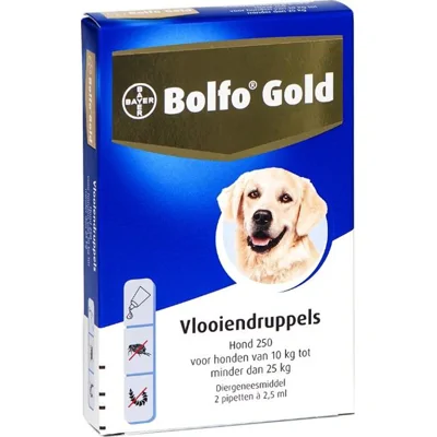 Bolfo Gold Hond 250 - 2 Pipetten