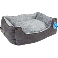 Duvo+ mand rechthoekig corduroy ash zwart/grijs L - 80x60x24cm