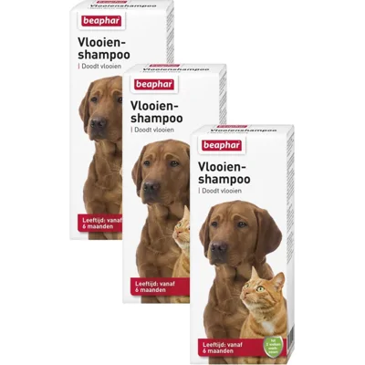 3x Beaphar Anti Vlooienshampoo Hond - Kat 200 ml