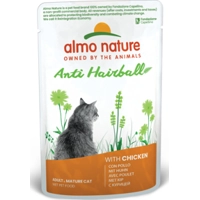 60x Almo Nature Anti-Haarbal Kattenvoer Nat Kip 70 gr