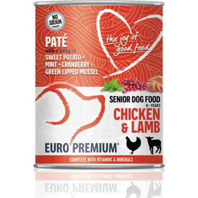 6x Euro-Premium Paté Senior Hondenvoer Nat Chicken&Lamb 400 gr