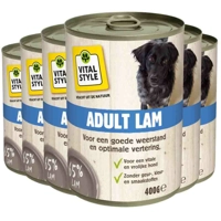 6x Vitalstyle Hondenvoer Bik Lam 400 gr