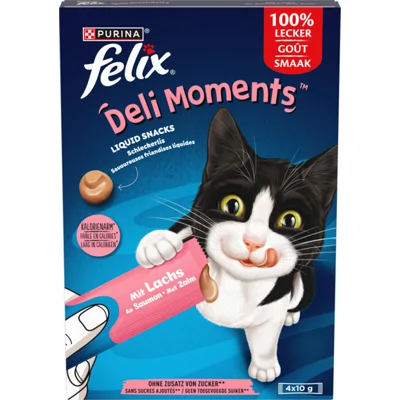 Felix Deli Moments Liquid Kattensnack Zalm 4 x 10 gr