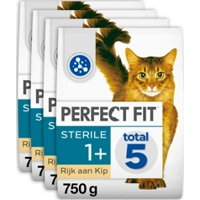 4x Perfect Fit Droogvoer Steriel Kip 750 gr
