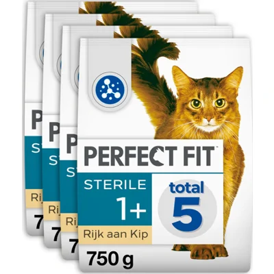 4x Perfect Fit Droogvoer Steriel Kip 750 gr