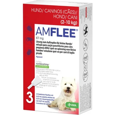 Amflee Spot-on Hond - 2-10 kg - 3 pipetten