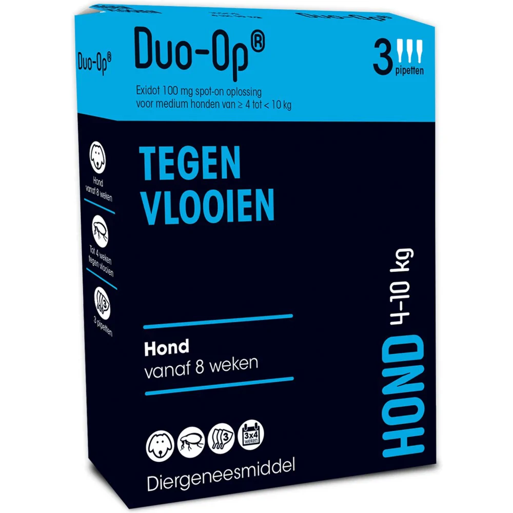 Duo-op Anti Vlooiendruppels Hond 4 - 10 kg 3 pipetten
