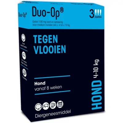 Duo-op Anti Vlooiendruppels Hond 4 - 10 kg 3 pipetten