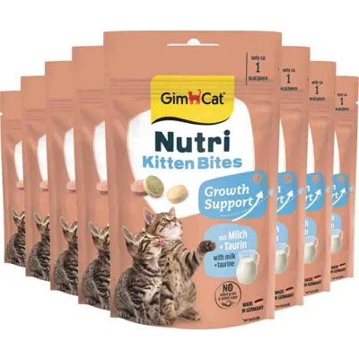 8x GimCat Kattensnack Nutri Kitten Bites 40 gr