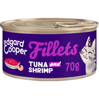 Edgard & Cooper graanvrij tonijn- en garnaalfilets kat natvoer blikje 70 gr