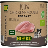 BF Petfood Biofood Organic 100% kippenvlees natvoer hond & kat (blik 200g) 12 x 200 g