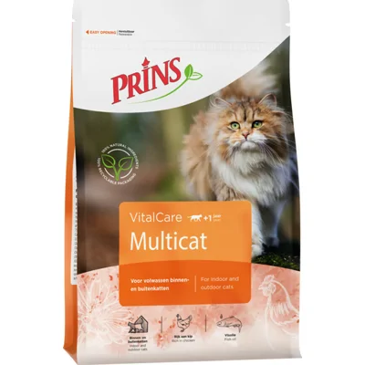 6x Prins VitalCare Multicat Kattenvoer 400 gr