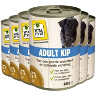 6x Vitalstyle Hondenvoer Blik Kip 400 gr
