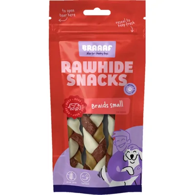 Braaaf Twister Vlecht Hondensnack Klein 12 cm 80 gr