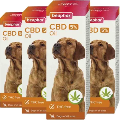 4x Beaphar Cbd-Olie Hond 5% 10 ml