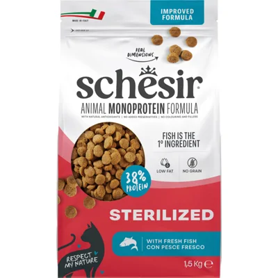Schesir Monoproteïne Promo Kattenvoer Droog Sterilized Vis 1,5 kg