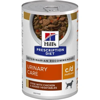 Hill's Prescription Diet C/D Urinary Care hondenvoer stoofpotje kip & groenten 12x354g blik
