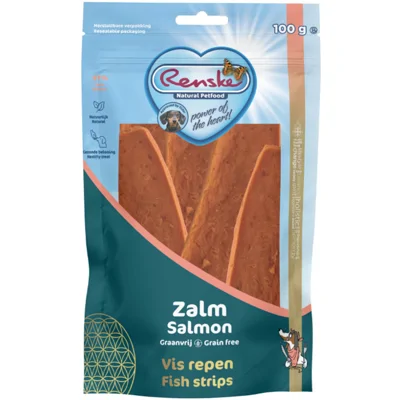 Renske Gezonde Beloning Hond Vleesrepen Zalm 100gr