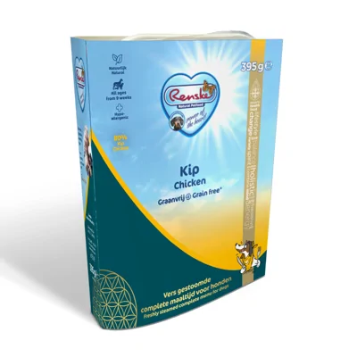 Renske Graanvrij vers gestoomd kip hypoallergeen natvoer hond (kuip) 1 tray (10 x 395 g)