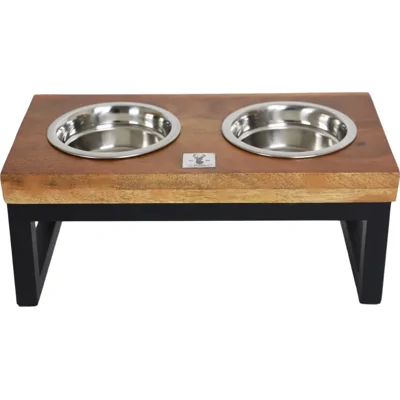 Boony Est 1941 Dinnerset hout met metalen frame voerbakjes hond 45 cm