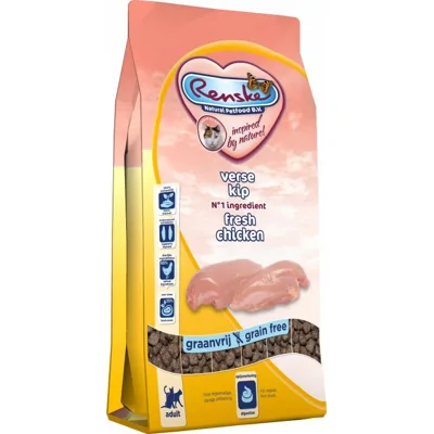 8x Renske Graanvrij Kattenvoer Verse Kip 400 gr