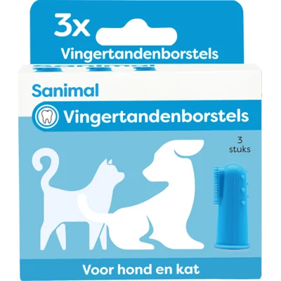 Sanimal Vingertandenborstel - 3 stuks