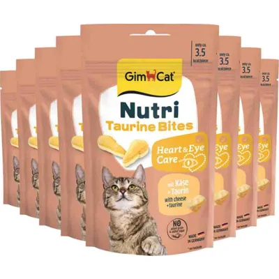 8x GimCat Kattensnack Nutri Taurine Bites 40 gr