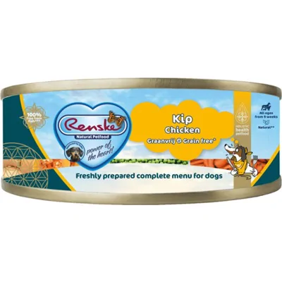 Renske Vers Graanvrij Hondenvoer - Blik - Kip - 48 x 95 g