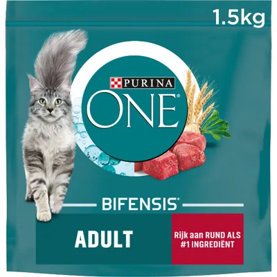 Purina One Adult Rund Volkoren Granen Kat 1,5 kg