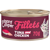 Edgard & Cooper graanvrij tonijn- en kipfilets kat natvoer blikje 70gr