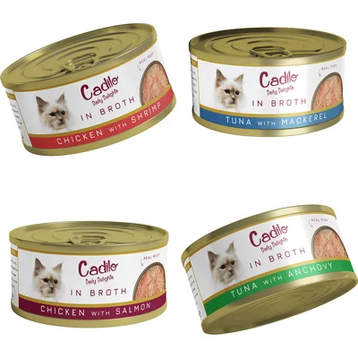 Cadilo Daily Delights - in bouillon smakenmix - natvoer kat (12 x 70 g) 1 verpakking (12 x 70g)