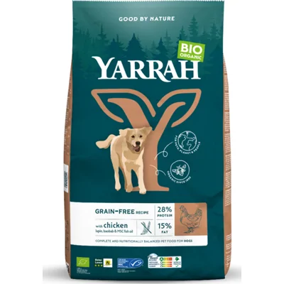 4x Yarrah Bio Hondenvoer Graanvrij Kip&Vis 2 kg