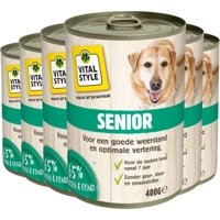 6x Vitalstyle Hondenvoer Blik Senior 400 gr