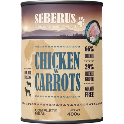 Seberus Chicken w/Carrots graanvrij natvoer hond 12 x 400 g