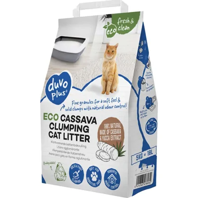 Duvo+ ECO Cassave Klontvormende Kattenbakvulling - 5 kg / 10 L