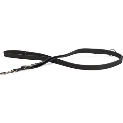 Beeztees Balacron Ax kunstleer hondenriem - verstelbaar - zwart - 300 × 2.5 cm