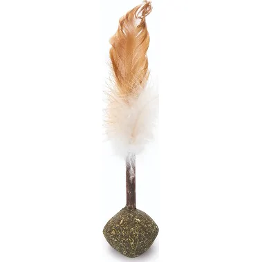 Beeztees catnip bal + Matatabi met veren kattenspeelgoed 16cm