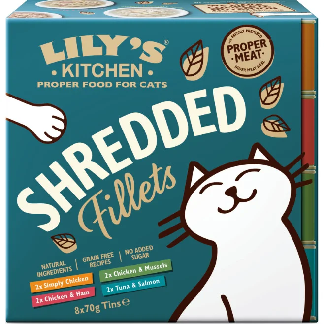 Lily's Kitchen Shredded Fillets kattenvoer nat 8x70 gram