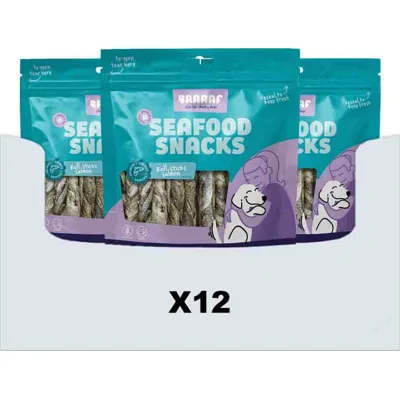 12x Braaaf Rol Sticks Hondensnack Zalm 12 cm 175 gr